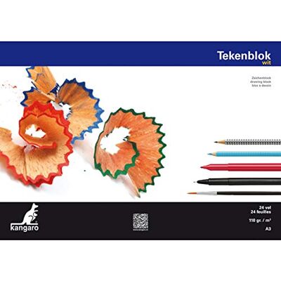 Kangaro Staufen Bloc de dibujo (A3, 110 g, 24 hojas), color blanco Paquete de 10 unidades. Kangaro Staufen Bloc de dibujo (A3, 110 g, 24 hojas), color blanco Paquete de 10 unidades.