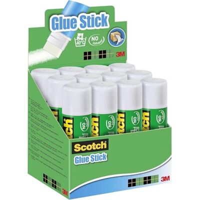 Scotch Pegamento de Barra 1 Caja con 12 Barras de Pegamento de 40g Para Uso Adhesivo para el Colegio, el Hogar y la Oficina Sin Disolvente, Lavable Scotch Pegamento de Barra 1 Caja con 12 Barras de Pegamento de 40g Para Uso Adhesivo para el Colegio, el Hogar y la Oficina Sin Disolvente, Lavable