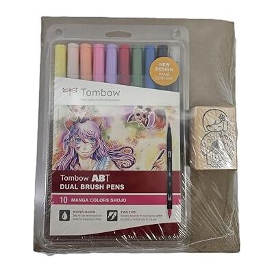 Tombow ABT 10C-MANGA2-ST Manga Conjunto de 10 x punta fina ABT Dual Brush Plumas Manga sello Tombow ABT 10C-MANGA2-ST Manga Conjunto de 10 x punta fina ABT Dual Brush Plumas Manga sello