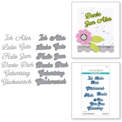 Spellbinders Troqueles grabados alemanes Everyday Sentiments de la colección International Sentiments Spellbinders Troqueles grabados alemanes Everyday Sentiments de la colección International Sentiments