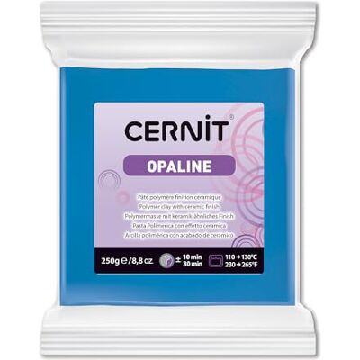 Cernit CE0880250261C Pan de pasta de polímero opalino – pasta para modelar para hornear – Color azul primario – Bloque de 250 g Cernit CE0880250261C Pan de pasta de polímero opalino – pasta para modelar para hornear – Color azul primario – Bloque de 250 g