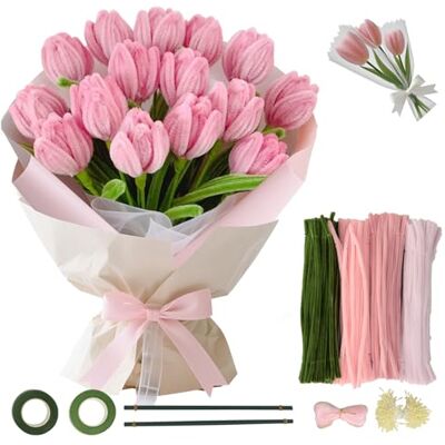 Cozary 400pcs Limpiapipas para Manualidades (4 Colores),Limpiapipas para Ramos DIY, con 20pcs Tallos, 2pcs Cinta Adhesiva, 1pcs Cinta y 160pcs Estambres,para Regalos Artesanales y Decoración Cozary 400pcs Limpiapipas para Manualidades (4 Colores),Limpiapipas para Ramos DIY, con 20pcs Tallos, 2pcs Cinta Adhesiva, 1pcs Cinta y 160pcs Estambres,para Regalos Artesanales y Decoración