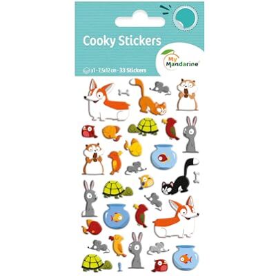 Maildor Bolsa de gomas 3D Cooky 1 tabla de 7,5 x 12 cm, mascotas (33 pegatinas) Paquete de 10 Maildor Bolsa de gomas 3D Cooky 1 tabla de 7,5 x 12 cm, mascotas (33 pegatinas) Paquete de 10