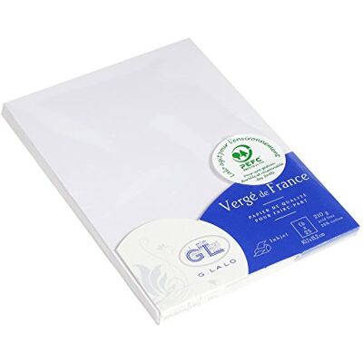 G. Lalo Verge Tarjeta (107 x 152 mm, 210 g, 25 hojas), color blanco G. Lalo Verge Tarjeta (107 x 152 mm, 210 g, 25 hojas), color blanco