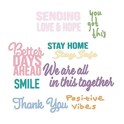 Sizzix Juego Thinlits, Paquete de 8, Good Vibes Troqueles de Corte de Metal para Hacer Tarjetas, álbumes de Recortes, Manualidades con Papel plástico, Grey, One Size Sizzix Juego Thinlits, Paquete de 8, Good Vibes Troqueles de Corte de Metal para Hacer Tarjetas, álbumes de Recortes, Manualidades con Papel plástico, Grey, One Size