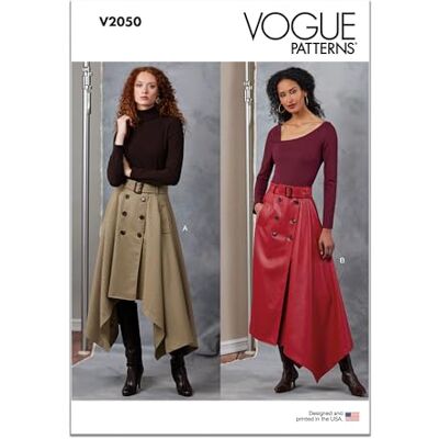 Vogue V2050Y5 Falda envolvente de longitud media - Falda Vogue V2050Y5 Falda envolvente de longitud media - Falda