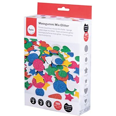 Rayher Formas Goma Espuma Purpurina, autoadhesi, 2+3cm, 3 Formas, 6 Colores, Caja 360uds., Coloreado, Rayher Formas Goma Espuma Purpurina, autoadhesi, 2+3cm, 3 Formas, 6 Colores, Caja 360uds., Coloreado,