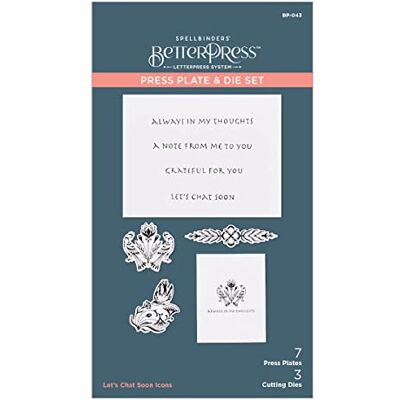 Spellbinders Let's Chat Soon Icons Betterpress Placa metálica, 1 unidad Spellbinders Let's Chat Soon Icons Betterpress Placa metálica, 1 unidad