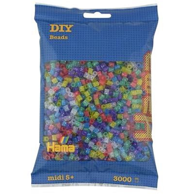 Hama Paquete de 3000 cuentas de colores transparentes , color/modelo surtido Hama Paquete de 3000 cuentas de colores transparentes , color/modelo surtido