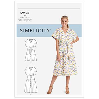 Simplicity S9103-Patrones de Costura para Vestidos de Mujer en Dos Longitudes con variación de Niveles, Varios, D5 (4-6-8-10-12) Simplicity S9103-Patrones de Costura para Vestidos de Mujer en Dos Longitudes con variación de Niveles, Varios, D5 (4-6-8-10-12)