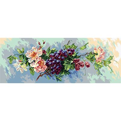 ART Weintrauben Estampado Aida para Bordado de Cruz, Algodón, Multicolor, 30 x 80cm ART Weintrauben Estampado Aida para Bordado de Cruz, Algodón, Multicolor, 30 x 80cm