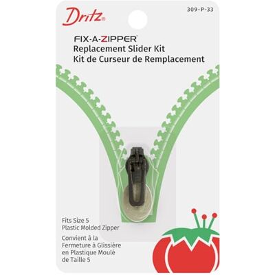 Dritz Fix Sz 4 Cremallera de plástico, color gris Dritz Fix Sz 4 Cremallera de plástico, color gris
