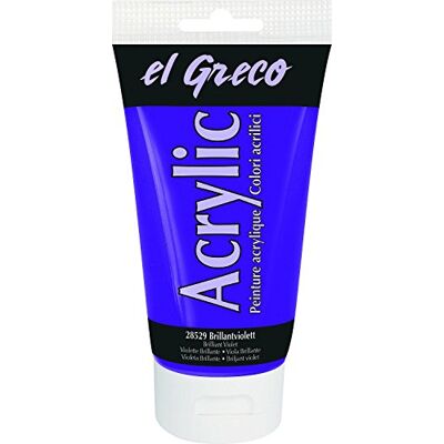 KREUL 28529 El Greco Acrílico, tubo de 150 ml en violeta brillante, pintura acrílica brillante de alta pigmentación en calidad de estudio, pintable como mantequilla, para pintura de empaste KREUL 28529 El Greco Acrílico, tubo de 150 ml en violeta brillante, pintura acrílica brillante de alta pigmentación en calidad de estudio, pintable como mantequilla, para pintura de empaste