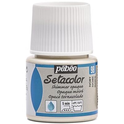 PEBEO Pébéo 295098 Setacolor Opaco tornasolado Pintura para Tela (45 ml, Color 98), Color Marfil PEBEO Pébéo 295098 Setacolor Opaco tornasolado Pintura para Tela (45 ml, Color 98), Color Marfil
