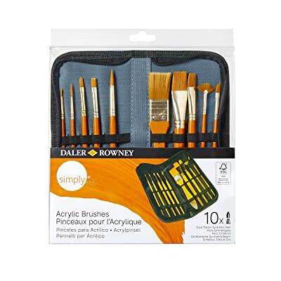 Daler Rowney Simply Art Zip Case Sintéticos Taklon Dorado Mango Corto Estuche 10 unidades Daler Rowney Simply Art Zip Case Sintéticos Taklon Dorado Mango Corto Estuche 10 unidades