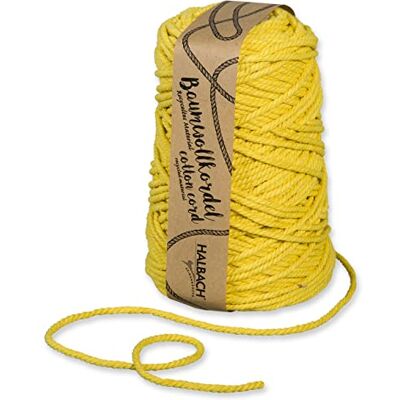Halbach Seidenbänder Halbach Cintas de Seda de algodón Reciclado Ancho 5 mm Longitud 80 Metros Hilo de algodón sostenible para macramé o Manualidades Color: Amarillo Halbach Seidenbänder Halbach Cintas de Seda de algodón Reciclado Ancho 5 mm Longitud 80 Metros Hilo de algodón sostenible para macramé o Manualidades Color: Amarillo