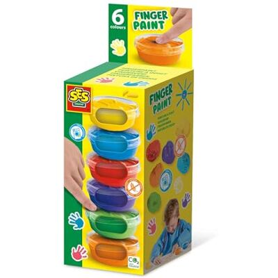 Creative Pintura para dedos 6 colores x 45 ml, varios Creative Pintura para dedos 6 colores x 45 ml, varios