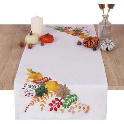 Trimits Kit de bordado para camino de mesa: incluye tela estampada, hilos, aguja e instrucciones, 40 x 100 cm, Cosecha Otoñal. Trimits Kit de bordado para camino de mesa: incluye tela estampada, hilos, aguja e instrucciones, 40 x 100 cm, Cosecha Otoñal.