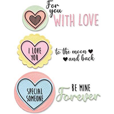 Sizzix Framelits Troquel con sellos diseño de corazones de Olivia Rose 8 unidades Sizzix Framelits Troquel con sellos diseño de corazones de Olivia Rose 8 unidades