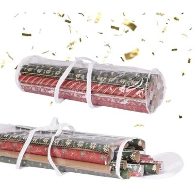 Relaxdays Organizador para Papel de Regalo, 2 Unidades, Cremallera, Asas, 79 x 22 cm, Bolsa Transparente Relaxdays Organizador para Papel de Regalo, 2 Unidades, Cremallera, Asas, 79 x 22 cm, Bolsa Transparente