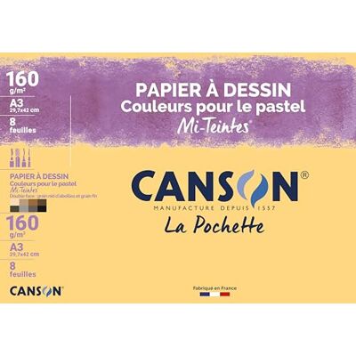 Canson Mi-Teintes-Papel de dibujo A3, 29,7 x 42 cm, diseño de hojas, color Pastellistes A3-29,7 x 42 cm Canson Mi-Teintes-Papel de dibujo A3, 29,7 x 42 cm, diseño de hojas, color Pastellistes A3-29,7 x 42 cm