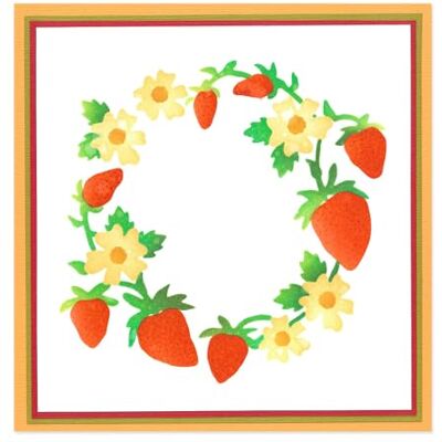 Sizzix Plantillas en capas, paquete de 4 coronas de fresas de Jennifer Ogborn Sizzix Plantillas en capas, paquete de 4 coronas de fresas de Jennifer Ogborn