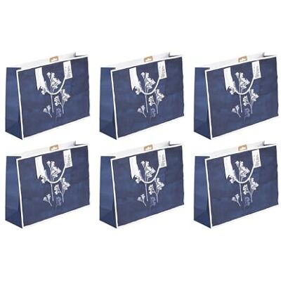 Eurowrap Clairefontaine – Juego de 6 bolsas de regalo Kraft blanco, formato Shopping – 37,3 x 11,8 x 27,5 cm, 210 g, diseño de flor Cyanotype – Embalaje de regalo, ideal para: Juegos de Sociedad, Eurowrap Clairefontaine – Juego de 6 bolsas de regalo Kraft blanco, formato Shopping – 37,3 x 11,8 x 27,5 cm, 210 g, diseño de flor Cyanotype – Embalaje de regalo, ideal para: Juegos de Sociedad,