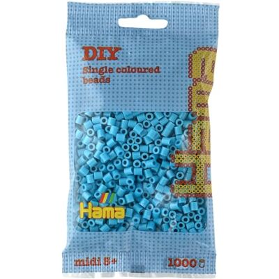 Hama Bolsa de perlas Aprox. 1000 cuentas midi fusibles para manualidades y mosaicos Perlas de fusión para niños creativos 5+ Juego de arte y decoración Azure Hama Bolsa de perlas Aprox. 1000 cuentas midi fusibles para manualidades y mosaicos Perlas de fusión para niños creativos 5+ Juego de arte y decoración Azure