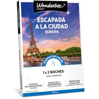 WONDERBOX – Cofre Regalo Escapada en la Ciudad: Europa De 1 a 2 Noches para 2 Personas Escapada para Parejas Regalar experiencias Hoteles en Ciudades Europeas WONDERBOX – Cofre Regalo Escapada en la Ciudad: Europa De 1 a 2 Noches para 2 Personas Escapada para Parejas Regalar experiencias Hoteles en Ciudades Europeas
