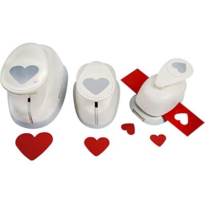 MCE-Commerce Juego de 3 perforadoras con diseño de corazón. MCE-Commerce Juego de 3 perforadoras con diseño de corazón.