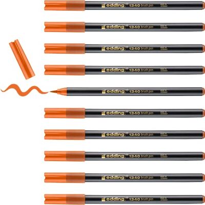 Edding Caja de 10 Rotuladores 1340 Punta de Pincel Flexible Naranja Edding Caja de 10 Rotuladores 1340 Punta de Pincel Flexible Naranja