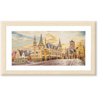 Lanarte Kits De Punto De Cruz Contado Completo Arte De Pared DIY VISTA DE LA CIUDAD DE GANTE Set Manualidades Adultos Set Decoracion Salon Creativo Regalo ca. 70 x 35 cm Cross Stitch Embroidery Lanarte Kits De Punto De Cruz Contado Completo Arte De Pared DIY VISTA DE LA CIUDAD DE GANTE Set Manualidades Adultos Set Decoracion Salon Creativo Regalo ca. 70 x 35 cm Cross Stitch Embroidery