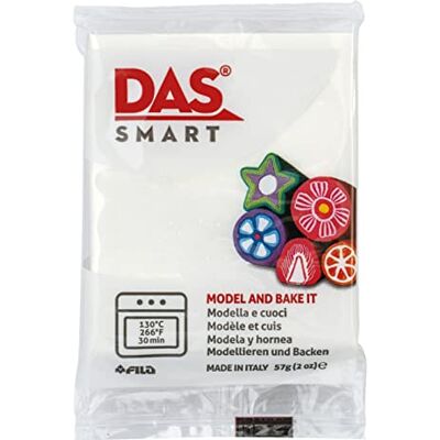 DAS Smart, Pasta para modelar que se endurece al horno, 57g, Blanco Pearl DAS Smart, Pasta para modelar que se endurece al horno, 57g, Blanco Pearl