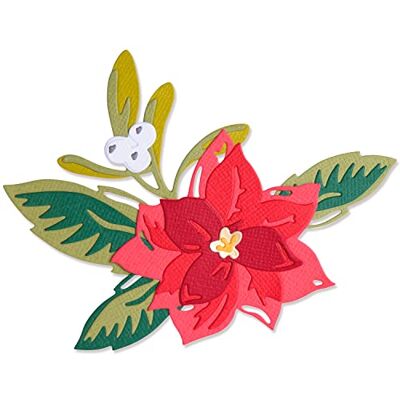 Sizzix Thinlits Juego de troqueles (13 unidades), diseño de flores navideñas Sizzix Thinlits Juego de troqueles (13 unidades), diseño de flores navideñas