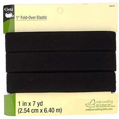 Dritz 9387B Elástico Plegable, 1 x 7 Yardas, Color Negro, Unidad, 21 Dritz 9387B Elástico Plegable, 1 x 7 Yardas, Color Negro, Unidad, 21