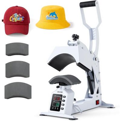 VEVOR Máquina de Prensado Térmico para Gorras de 580 W, Prensa Térmica para Gorras con 4 Placas Intercambiablesa, Control Preciso de Temperatura y Tiempo, para Proyectos de Sublimación, Blanco VEVOR Máquina de Prensado Térmico para Gorras de 580 W, Prensa Térmica para Gorras con 4 Placas Intercambiablesa, Control Preciso de Temperatura y Tiempo, para Proyectos de Sublimación, Blanco