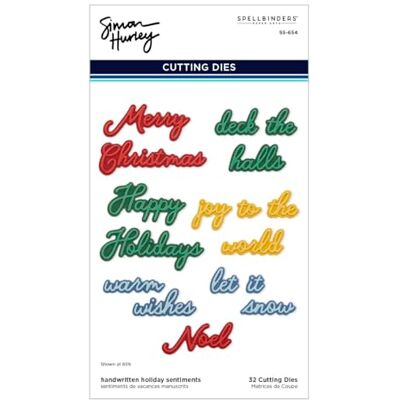 Spellbinders Troquel grabado por Simon Hurley-Handwritten Holiday Sentiments, Let Snow, Metal, One Spellbinders Troquel grabado por Simon Hurley-Handwritten Holiday Sentiments, Let Snow, Metal, One