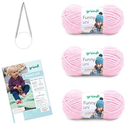 Gründl Set de Punto Funny Lana, Poliéster, Rosa Pastel, 29 x 19 x 8 cm Gründl Set de Punto Funny Lana, Poliéster, Rosa Pastel, 29 x 19 x 8 cm