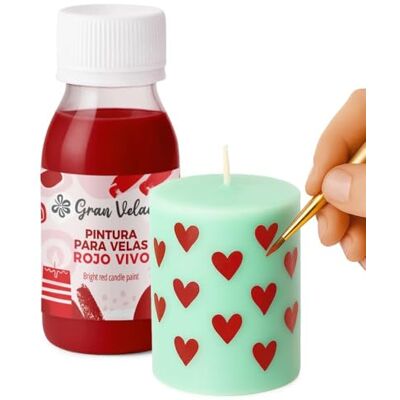 GRAN VELADA Pintura Rojo Vivo para Velas 250ml Color para Velas Caseras Pintura Especial para Velas GRAN VELADA Pintura Rojo Vivo para Velas 250ml Color para Velas Caseras Pintura Especial para Velas