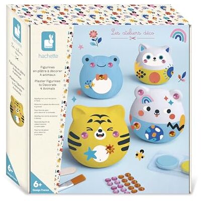 Janod 4 figuritas de Yeso para Decorar Animales redonditos, calcomanías y Pintura A Partir de 6 años Janod 4 figuritas de Yeso para Decorar Animales redonditos, calcomanías y Pintura A Partir de 6 años