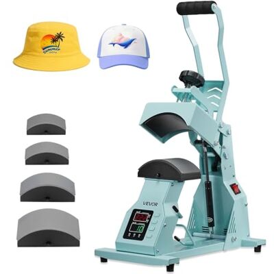 VEVOR Máquina de Prensado Térmico, Prensa de Transferencia Térmica con 4 Platinas Intercambiables, Control Preciso de Tiempo y Temperatura, Máquina de Sublimación HTV para Gorras, Diademas, Verde VEVOR Máquina de Prensado Térmico, Prensa de Transferencia Térmica con 4 Platinas Intercambiables, Control Preciso de Tiempo y Temperatura, Máquina de Sublimación HTV para Gorras, Diademas, Verde