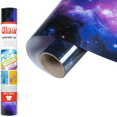 SISER ® Easypatterns PLUS Infinite Galaxy, 30 cm x 0,5 m, vinilo termoadhesivo para la personalización de ropa, accesorios y tapicería, material para manualidades SISER ® Easypatterns PLUS Infinite Galaxy, 30 cm x 0,5 m, vinilo termoadhesivo para la personalización de ropa, accesorios y tapicería, material para manualidades
