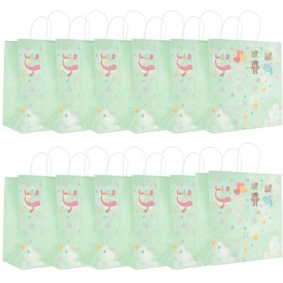Idena Bolsas de regalo para niños, 12 unidades, bolsa de regalo en tamaño 28 x 28 cm, bolsas de papel para niños en color menta Idena Bolsas de regalo para niños, 12 unidades, bolsa de regalo en tamaño 28 x 28 cm, bolsas de papel para niños en color menta