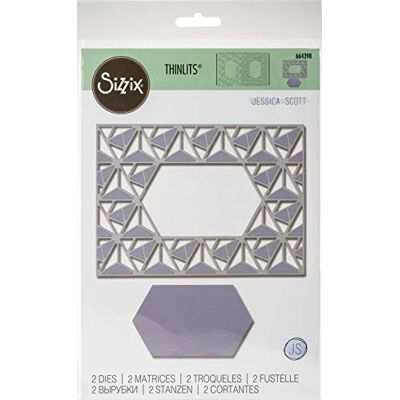 Sizzix Set de Troqueles Thinlits 2 pzas Marco de enrejado Geo by Jessica Scott Sizzix Set de Troqueles Thinlits 2 pzas Marco de enrejado Geo by Jessica Scott
