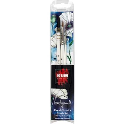 KUM Juego de Pinceles artísticos Pintados a Mano Floral Classics KUM Juego de Pinceles artísticos Pintados a Mano Floral Classics