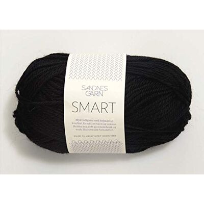 Sandnes Garn Smart col.1099 Ovillo de lana (100 m, 50 g), color negro Sandnes Garn Smart col.1099 Ovillo de lana (100 m, 50 g), color negro