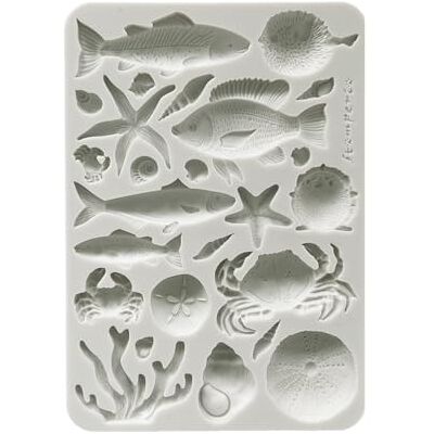 Molde de silicona Stamperia A5 Mar Silente - Conchas y Peces Molde de silicona Stamperia A5 Mar Silente - Conchas y Peces