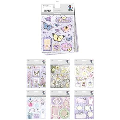 Ursus 10154121 Set de Pegatinas 3D Flores y Mariposas, Set con 7 Hojas de Pegatinas, Autoadhesivas, fáciles de retirar, adecuadas para la confección de Tarjetas Ursus 10154121 Set de Pegatinas 3D Flores y Mariposas, Set con 7 Hojas de Pegatinas, Autoadhesivas, fáciles de retirar, adecuadas para la confección de Tarjetas