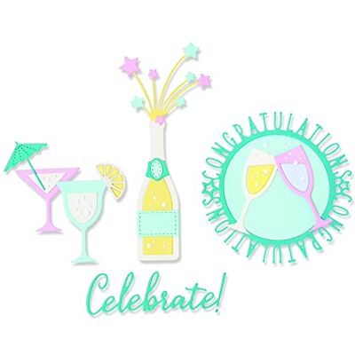 Sizzix Thinlits Die Set 12 Botellas y Vasos de Olivia Rose, , Plástico Papel, Multicolor, Talla única Sizzix Thinlits Die Set 12 Botellas y Vasos de Olivia Rose, , Plástico Papel, Multicolor, Talla única