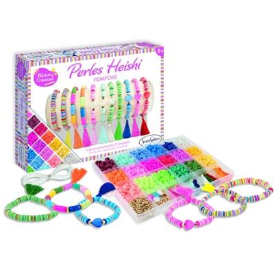 Sentosphère Sentosfera Perlas Heishi Pompons Caja creativa para niños a partir de 8 años Crea pulseras con más de 1400 cuentas y 10 pompones Sentosphère Sentosfera Perlas Heishi Pompons Caja creativa para niños a partir de 8 años Crea pulseras con más de 1400 cuentas y 10 pompones